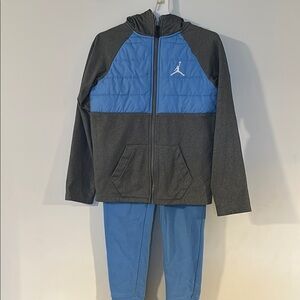 Jordan Blue and Gray Puffer Jacket with Sporty Design